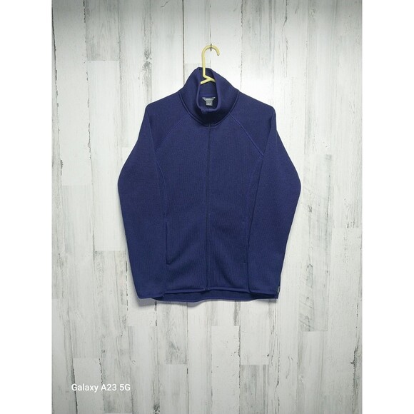 Eddie Bauer Womens Sz Medium Blue Fleece Full Zip Active Sweater Jacket - Picture 1 of 6